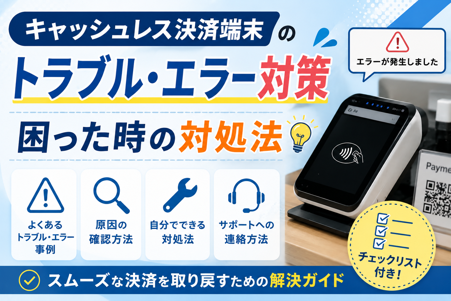 キャッシュレス決済端末のトラブル・エラー対策
