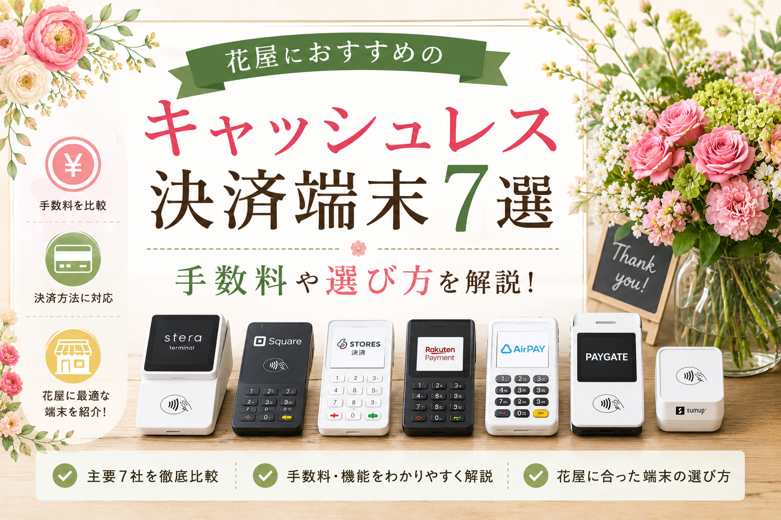 花屋のキャッシュレス決済端末