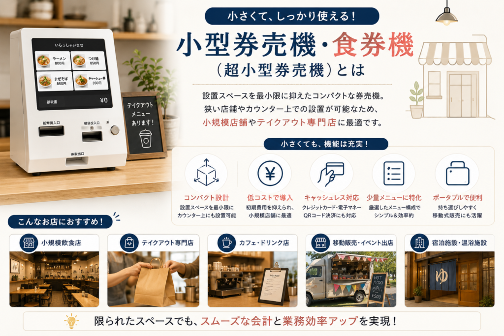 小型券売機・食券機】おすすめ14選｜卓上型やサイズ比較表を解説！