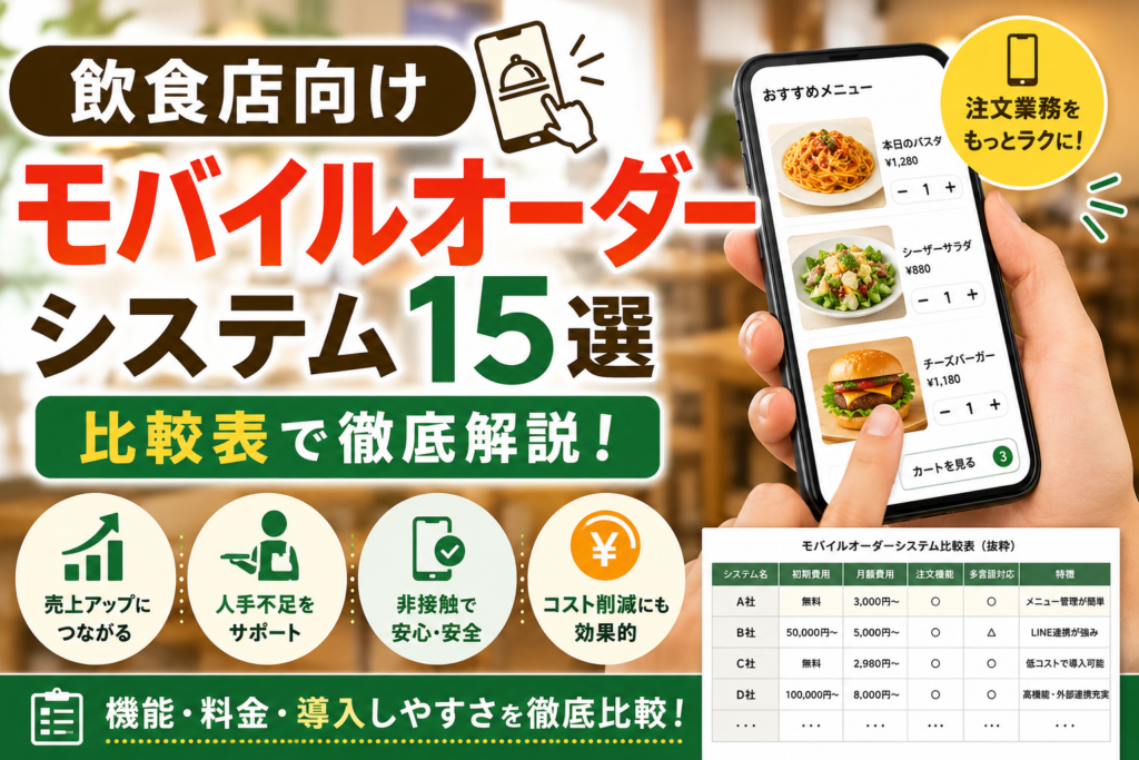 モバイルオーダーシステム比較おすすめ