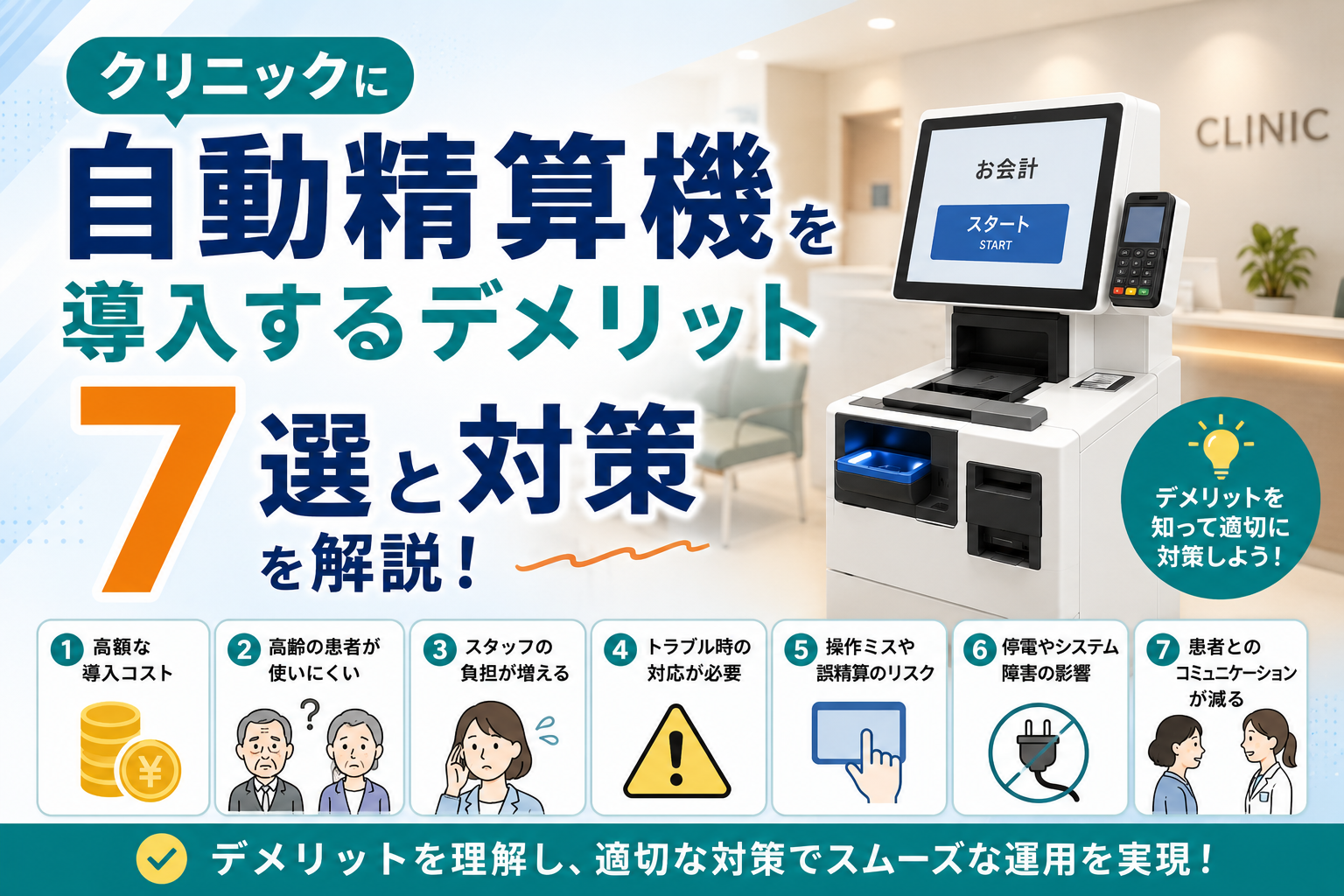クリニックに自動精算機を導入するデメリット