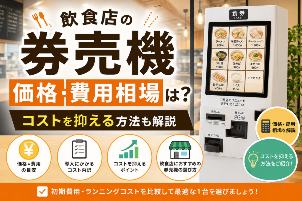 飲食店の券売機の価格・費用