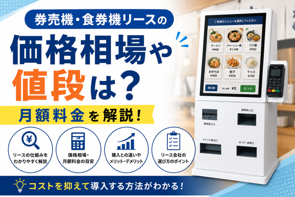 券売機・食券機のリース価格・値段