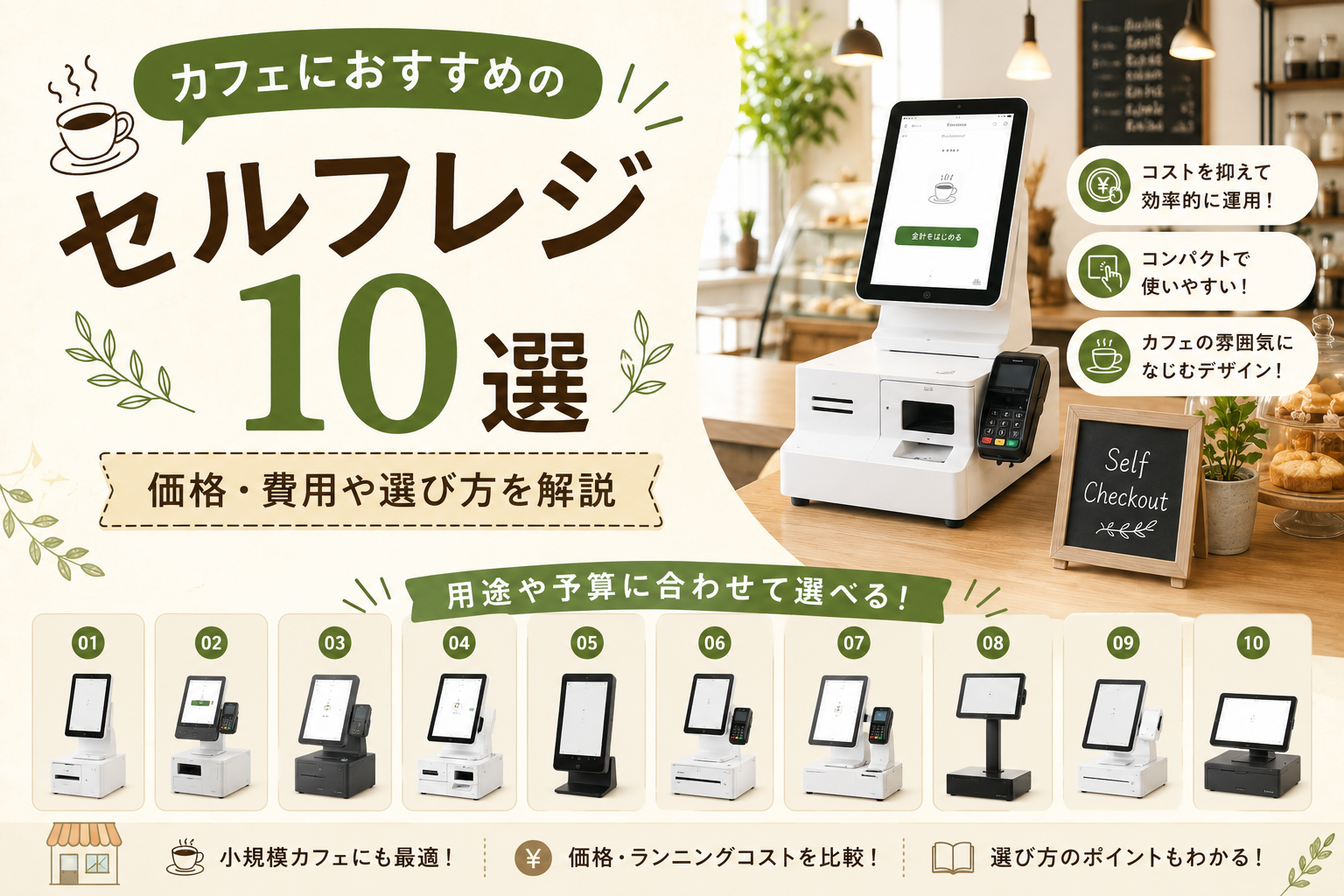 カフェにおすすめのセルフレジ